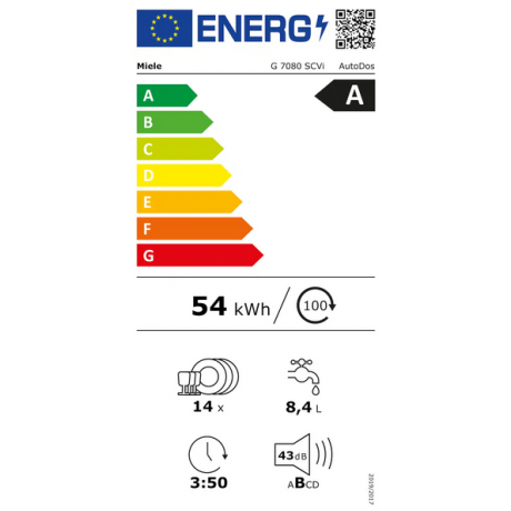 MIELE G 7080 SCVi AutoDos Εντοιχιζόμενο Πλυντήριο Πιάτων Inox